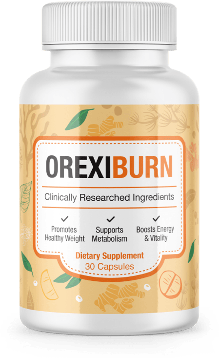 OrexiBurn bottle, 30 capsules, dietary supplement