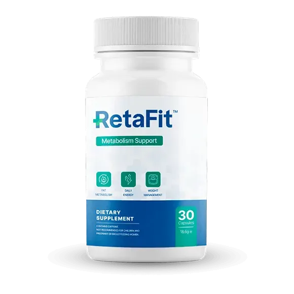 RetaFit bottle, 30 capsules, daily metabolism support supplement